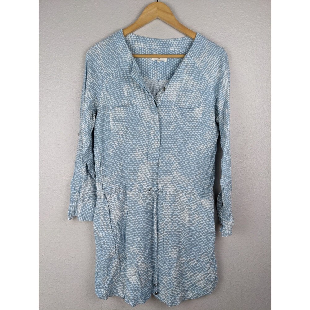 Loft Lou‎ & Grey Long Sleeve Dress Size Small White Blue